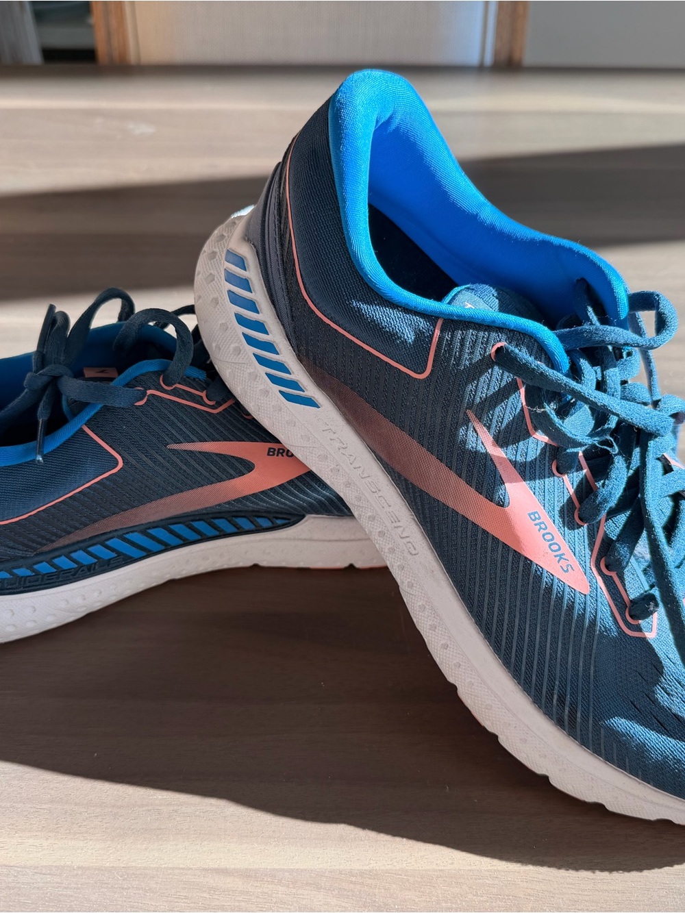 Brooks Running Sneakers - Teal Navy with Coral Highlights